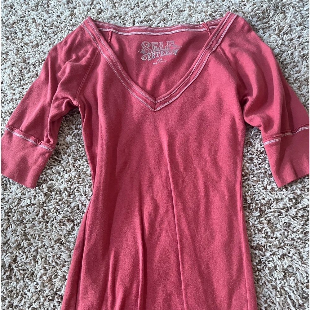 y2k quarter sleeve, pink top